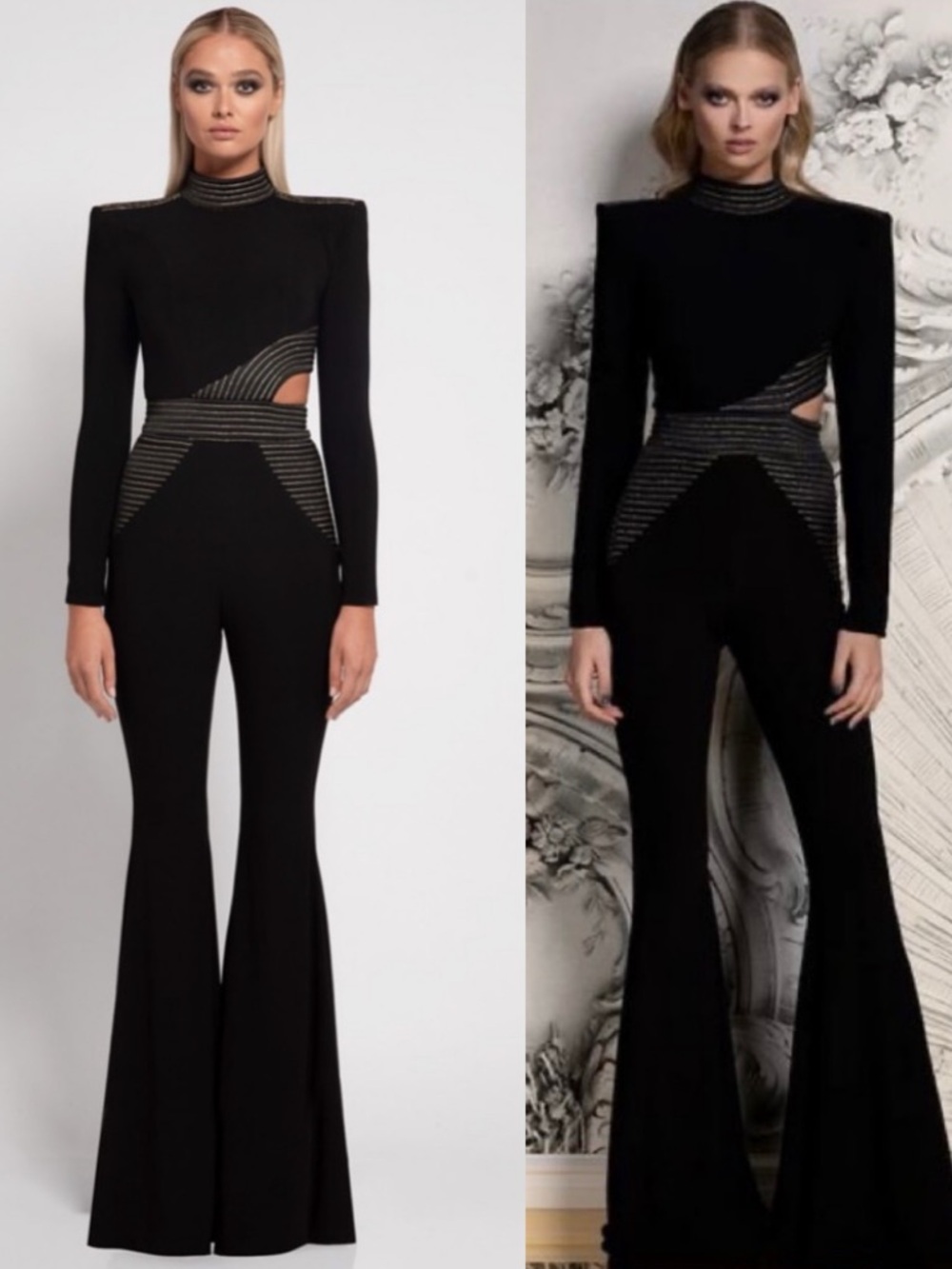 Zhivago Black Jumpsuit with Metallic Trim